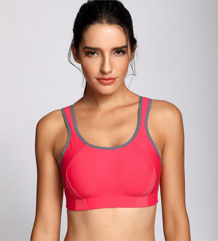Full Coverage Quick-Dry Lightly Padded Wireless Racerback Sports Bra | BAND: 32-42 | CUP: B, C, D, DD, E, F
