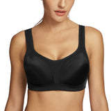 WOMENS: Underwire Firm Support Contour High-Impact Sports Bra | BLACK | BAND: 32-40 | CUP: C, D, DD, E, F | **1-DAY SALE** | FREE SHIPPING